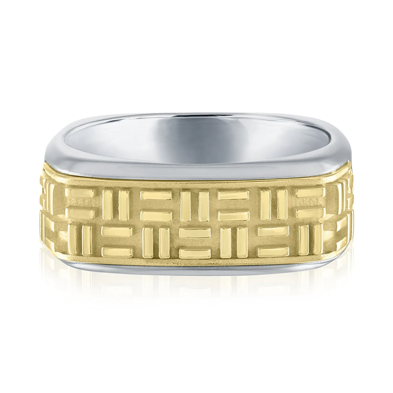 18K Gold & Sterling Silver NYC 'CITY Streets' Wide Band