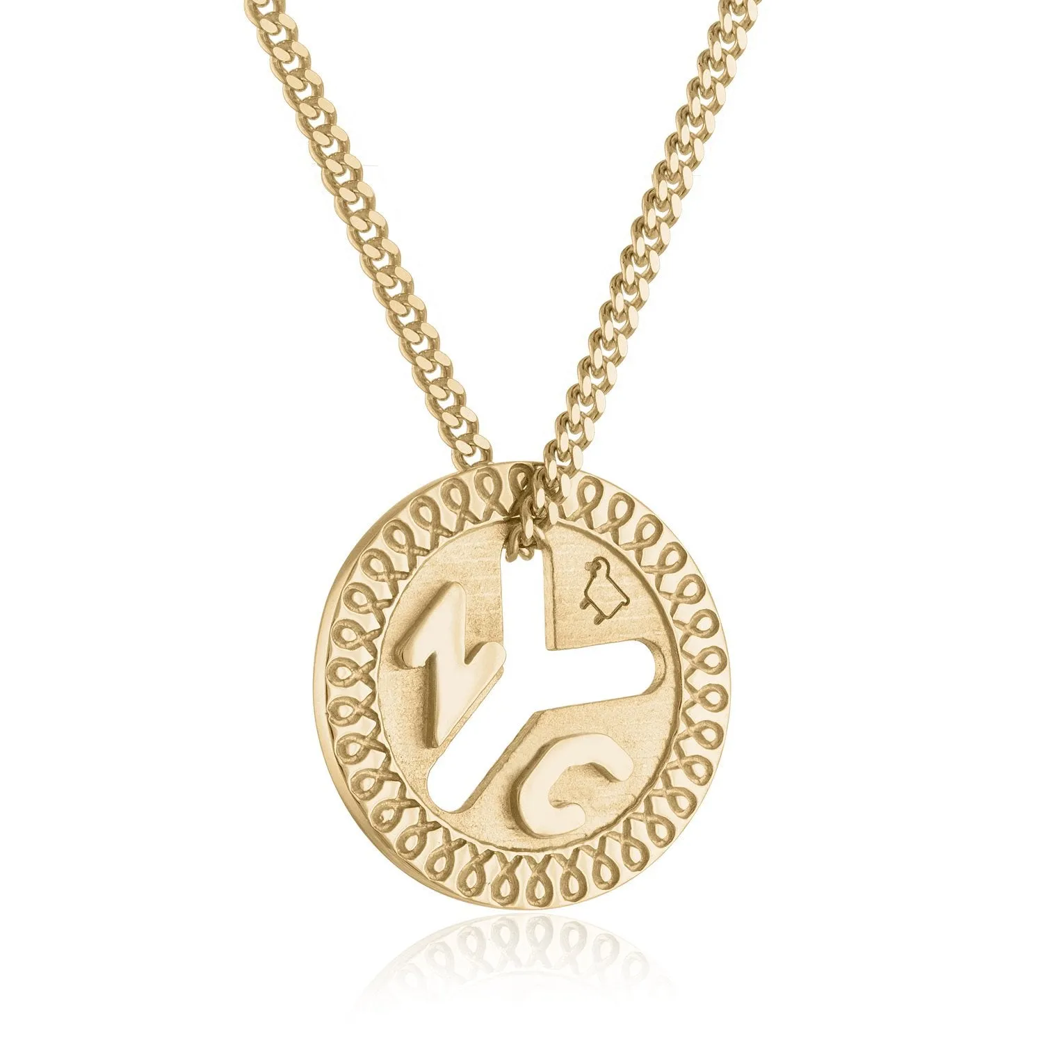 18K YELLOW GOLD NYC 'REPRESENT' Subway Token Necklaces