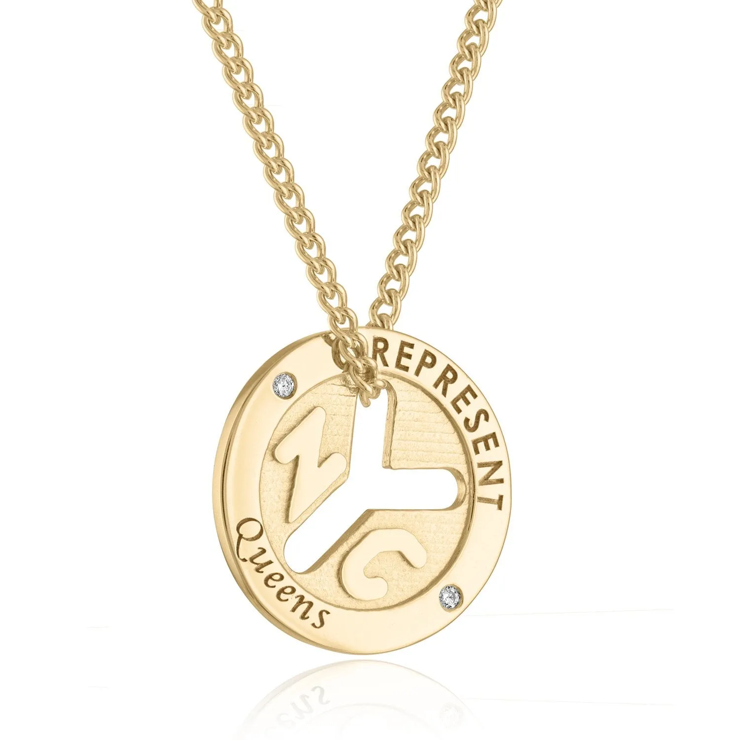 18K YELLOW GOLD NYC 'REPRESENT' Subway Token Necklaces