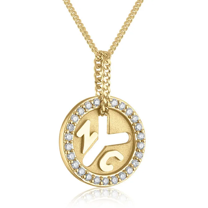 18K Yellow Gold NYC 'True Colors' Diamond Subway Token Necklace