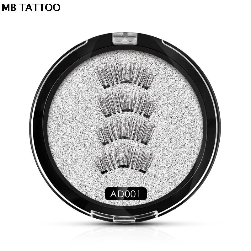 2019 New 2 Pair 4 Magnetic False Eyelashes natural with 3D/6D magnets handmade magnetic lashes natural Mink eyelashe magnet lash