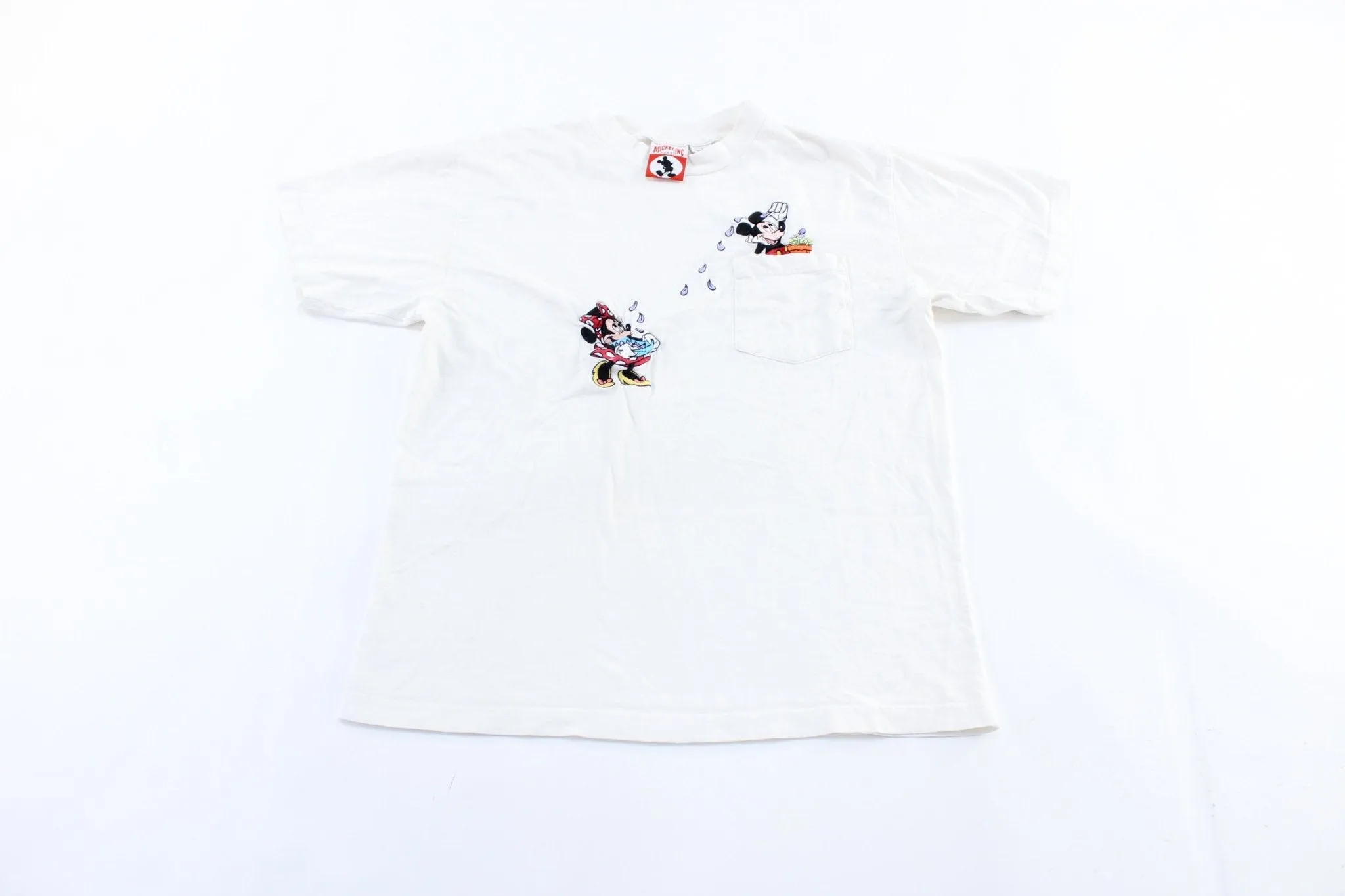 90's Mickey Inc. Embroidered Flower Petals T-Shirt