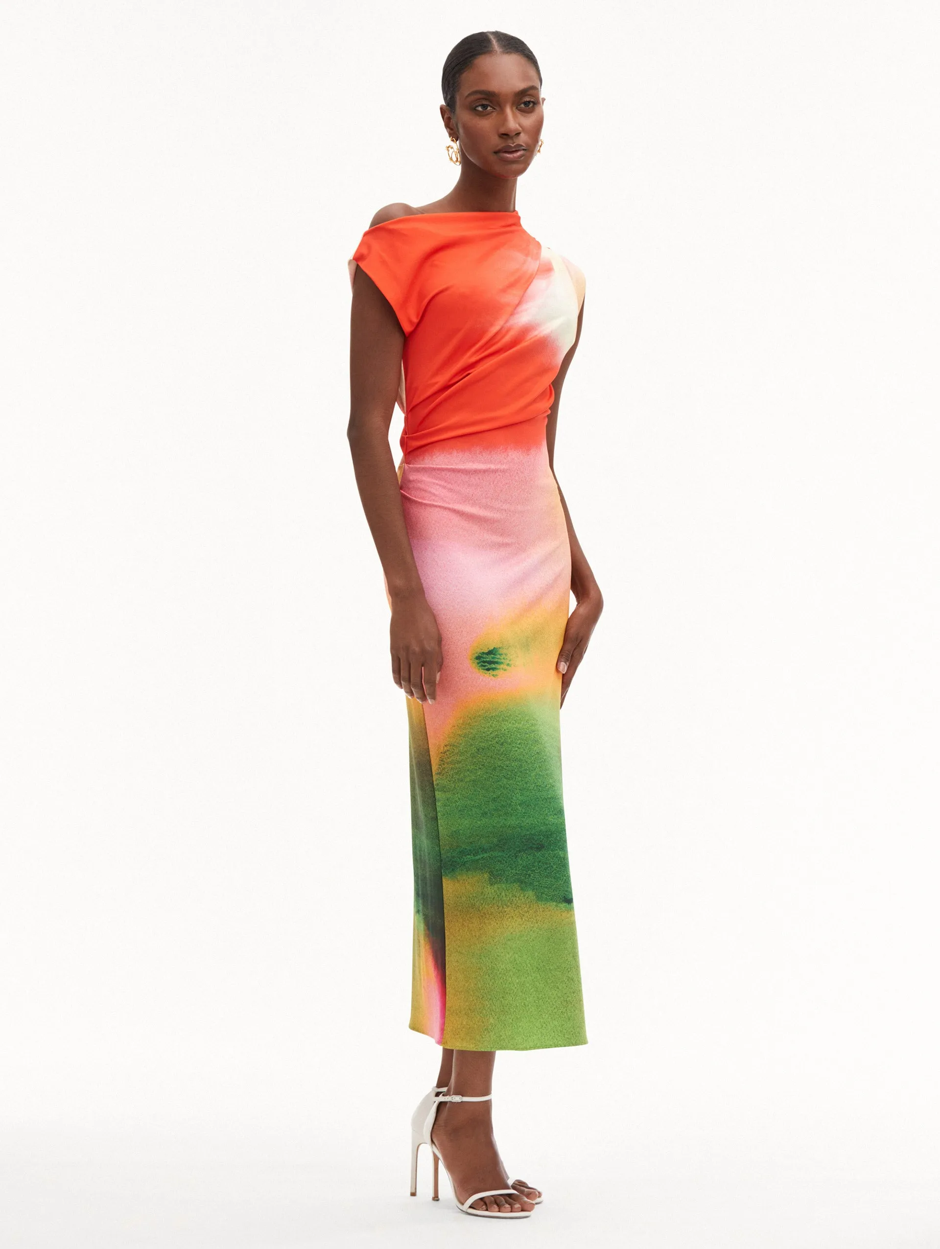 Abstract Watercolor Jersey Dress