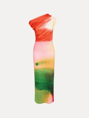 Abstract Watercolor Jersey Dress