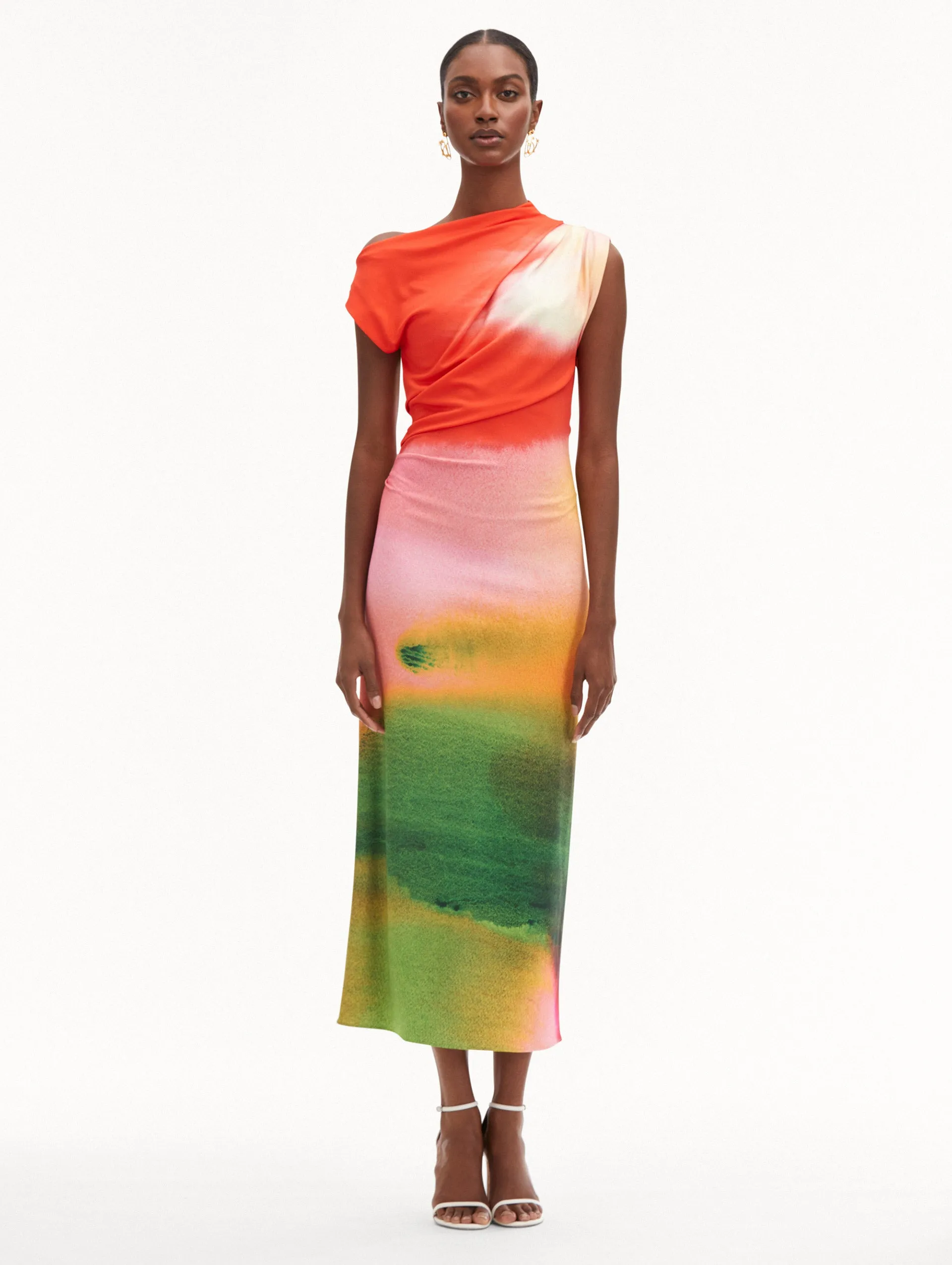 Abstract Watercolor Jersey Dress