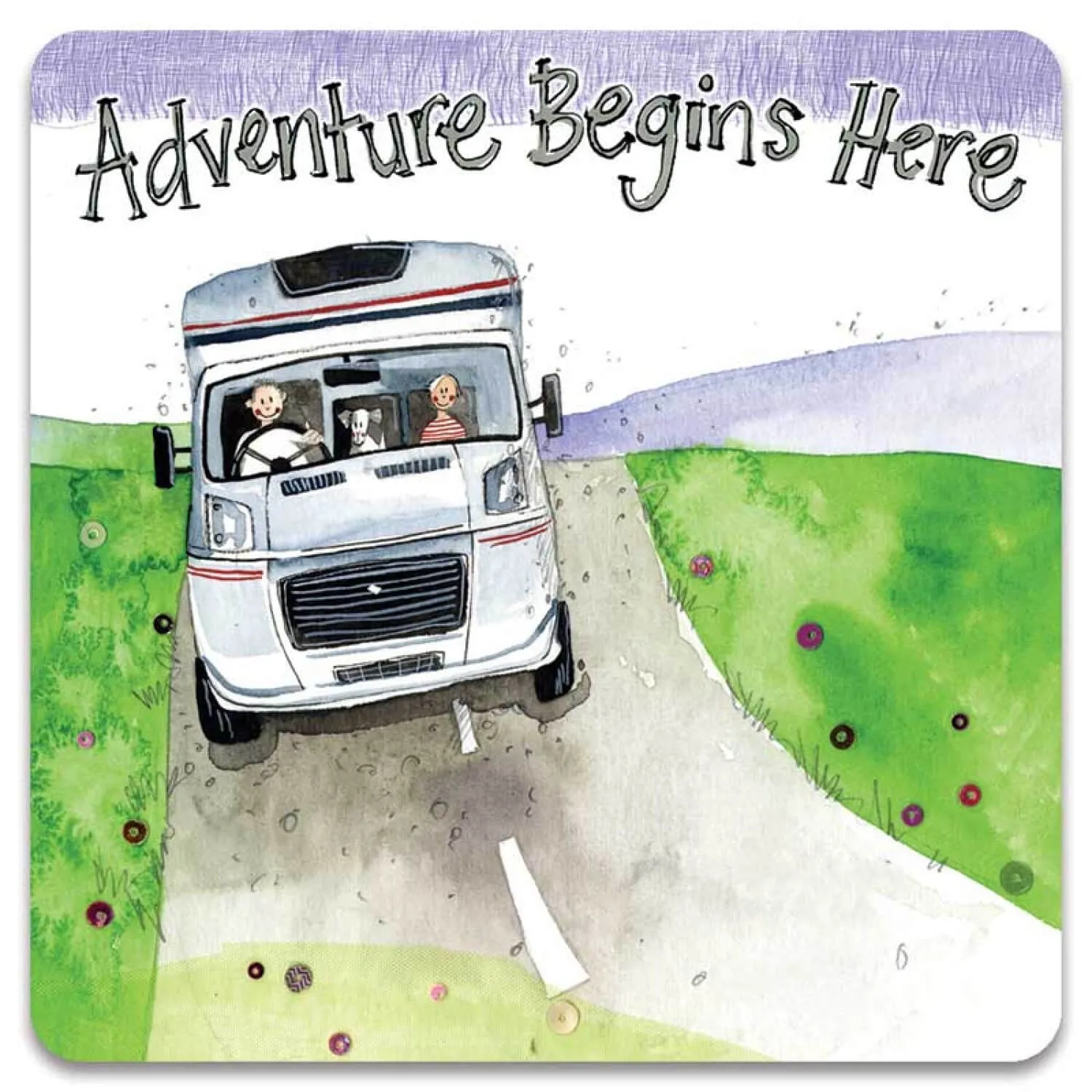 Alex Clark Motorhome Fridge Magnet - Adventure Begins Here