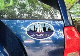 Annapolis Red Sailboat Oval Magnet, 6x4