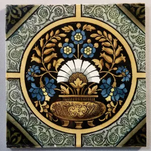 Antique English Aesthetic Movement Tile