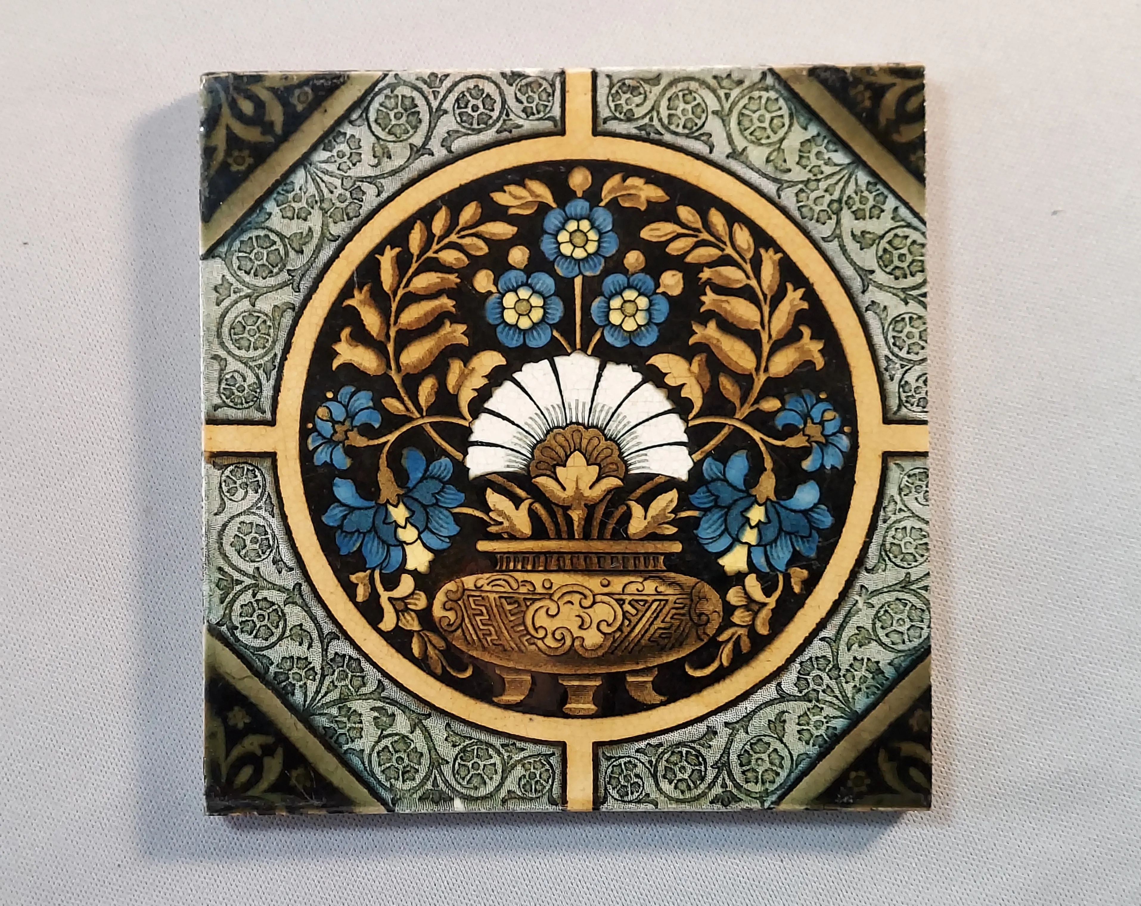 Antique English Aesthetic Movement Tile