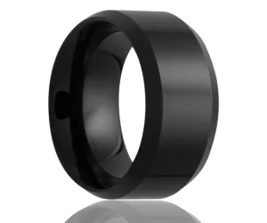 Black Beveled Edge Ceramic Ring