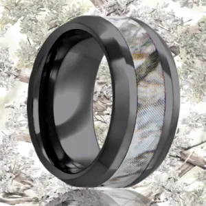 Black Diamond Ceramic Ring with Camouflage Inlay