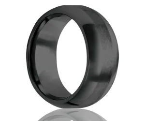 Black Satin Center Ceramic Ring