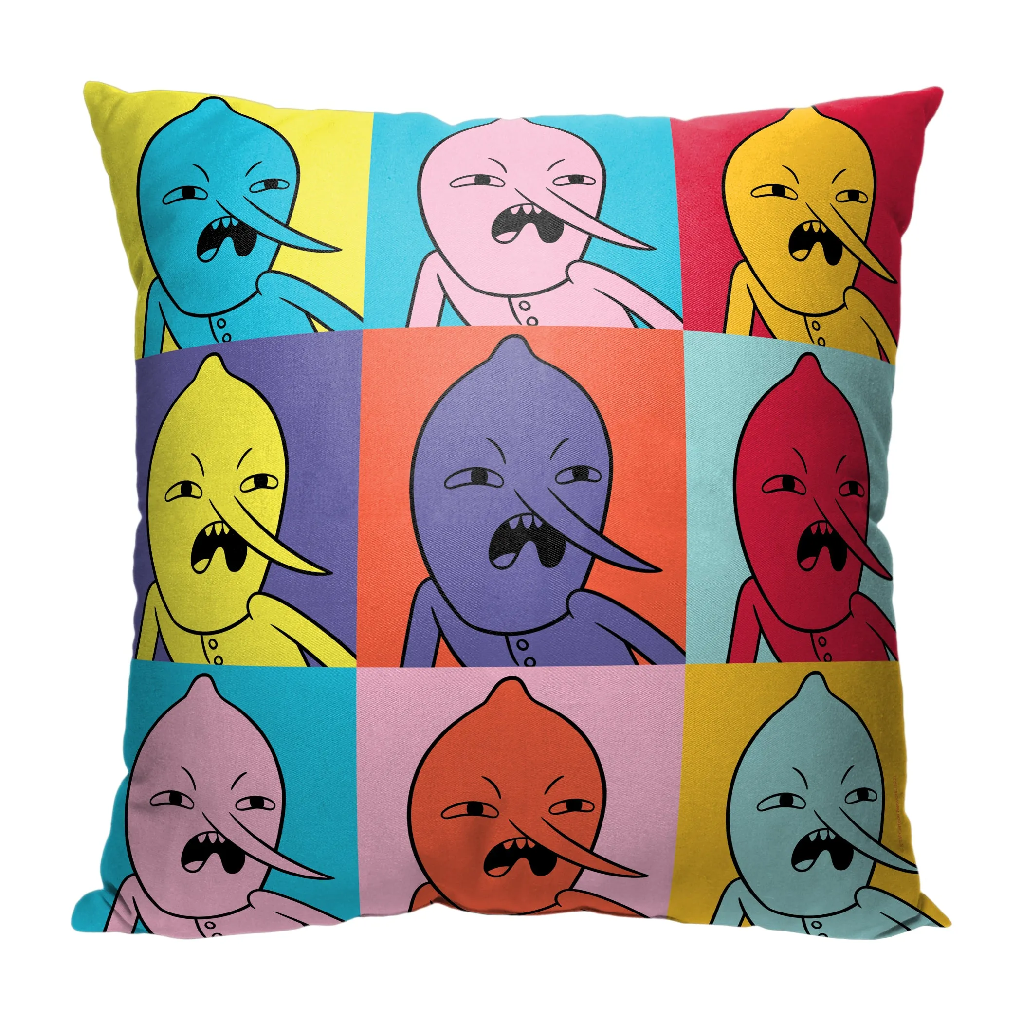 Cartoon Network Adventure Time Digusted Lemon Squares Throw Pillow 18x18 Inches