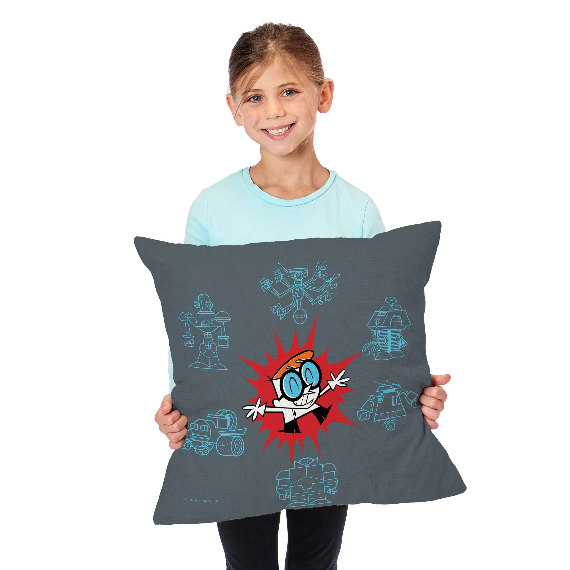 Cartoon Network Dexter's Laboratory Robo Creations Throw Pillow 18x18 Inches