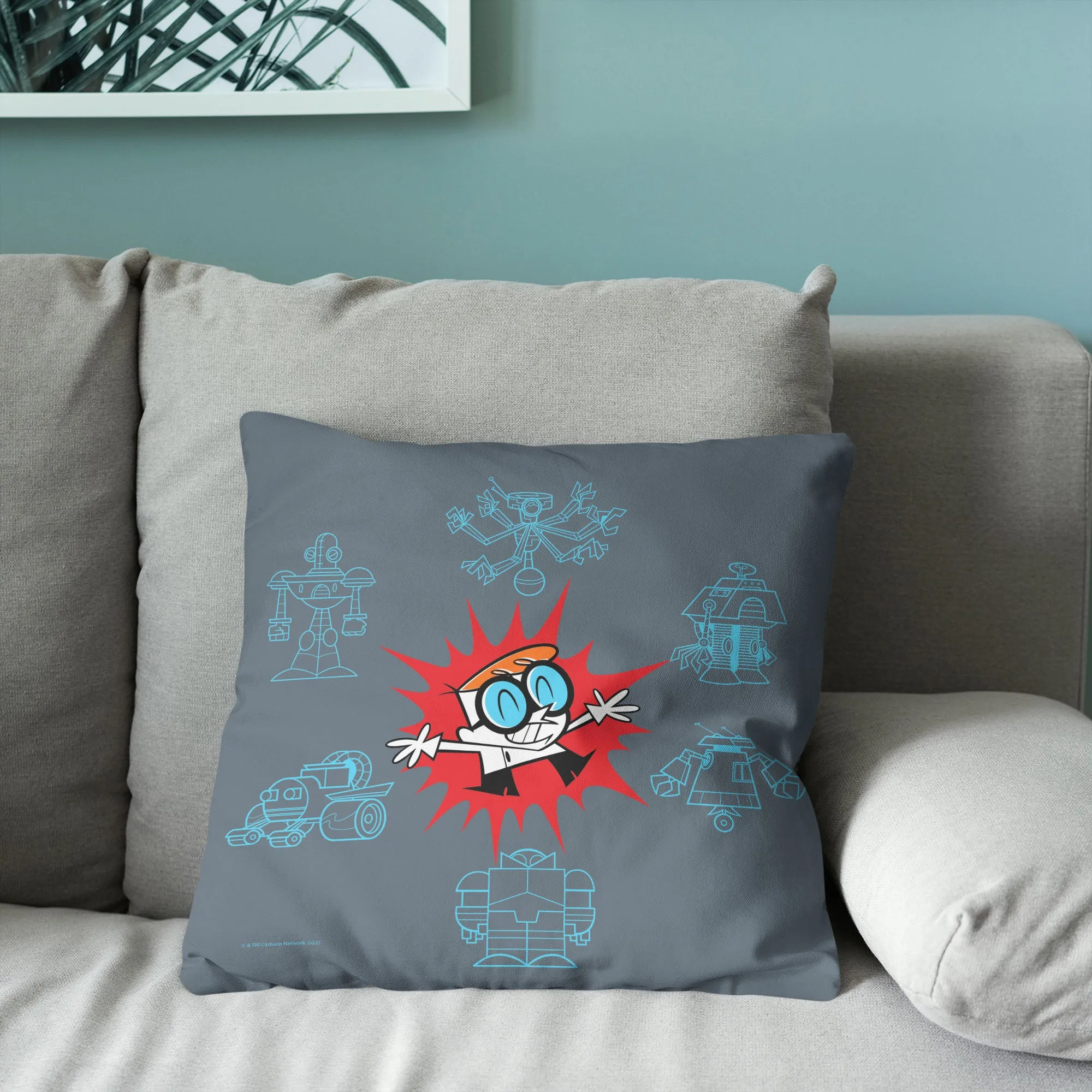 Cartoon Network Dexter's Laboratory Robo Creations Throw Pillow 18x18 Inches