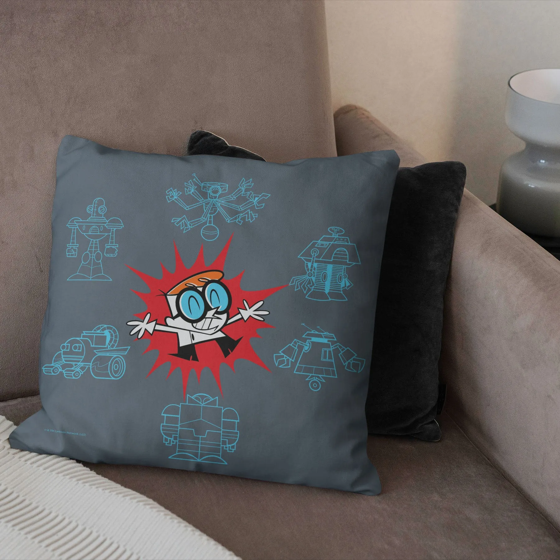 Cartoon Network Dexter's Laboratory Robo Creations Throw Pillow 18x18 Inches