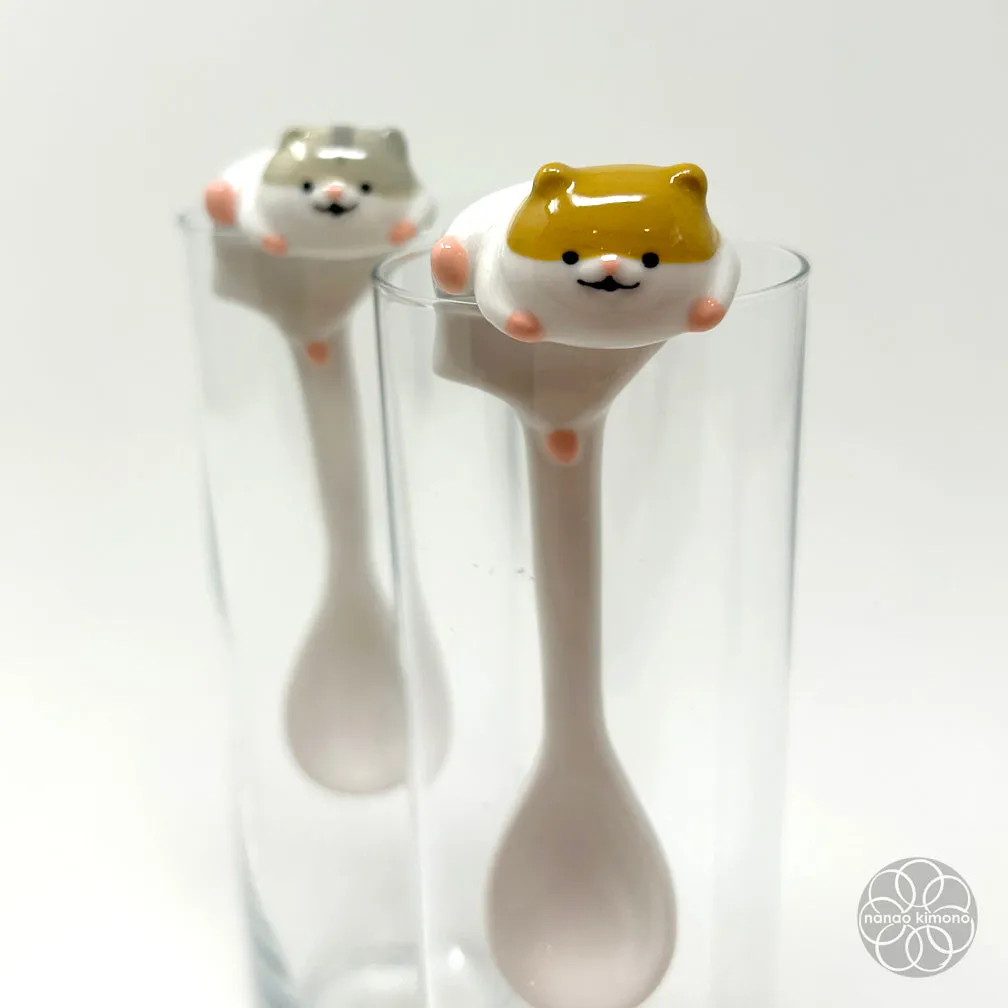 Ceramic Spoon - Escaping Hamster Grey