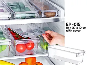 Clear Fridge Organizer with Cover 37 x 10 x 10 cm