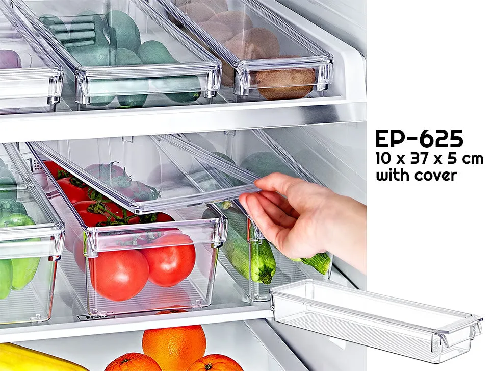 Clear Fridge Organizer with Cover 37 x 10 x 5 cm