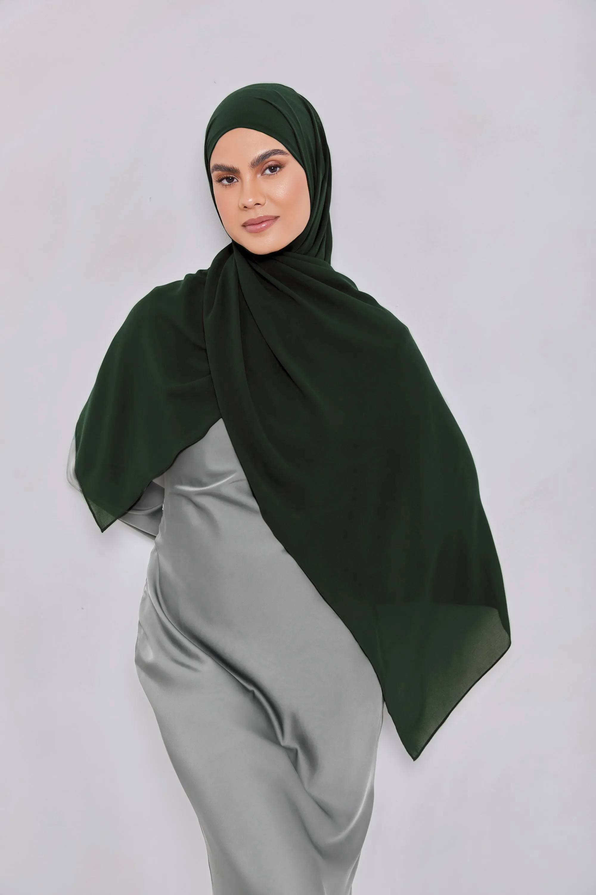 Essential Chiffon Hijab - Forest Green