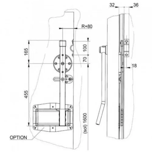 Fermod 3530 External Sliding Coldroom Door Handle Old Style