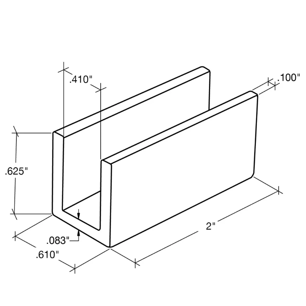 FHC U-Shape Mini Clip For 3/8" Glass