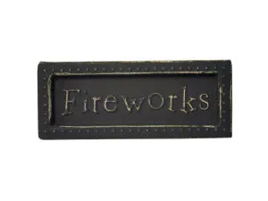 Fireworks Mini Metal Sign Magnet