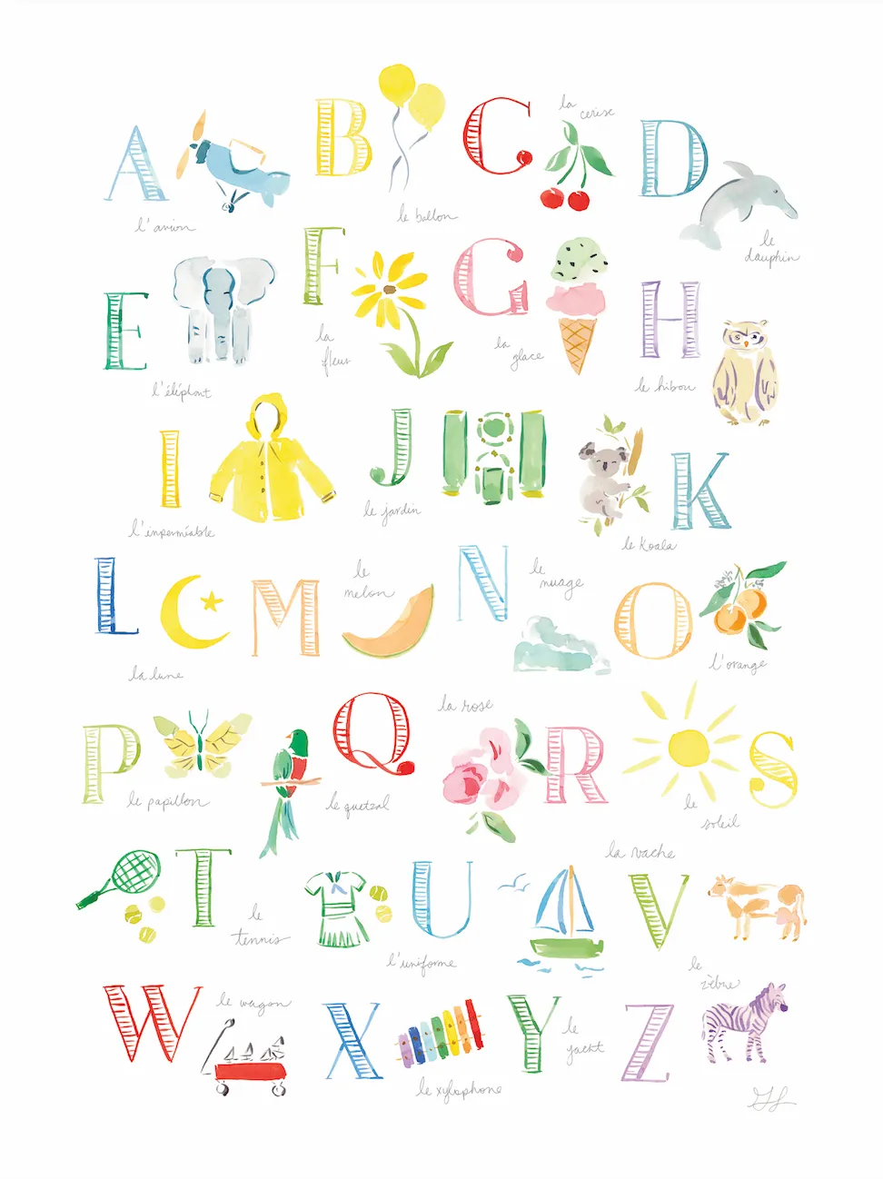 French Alphabet Print