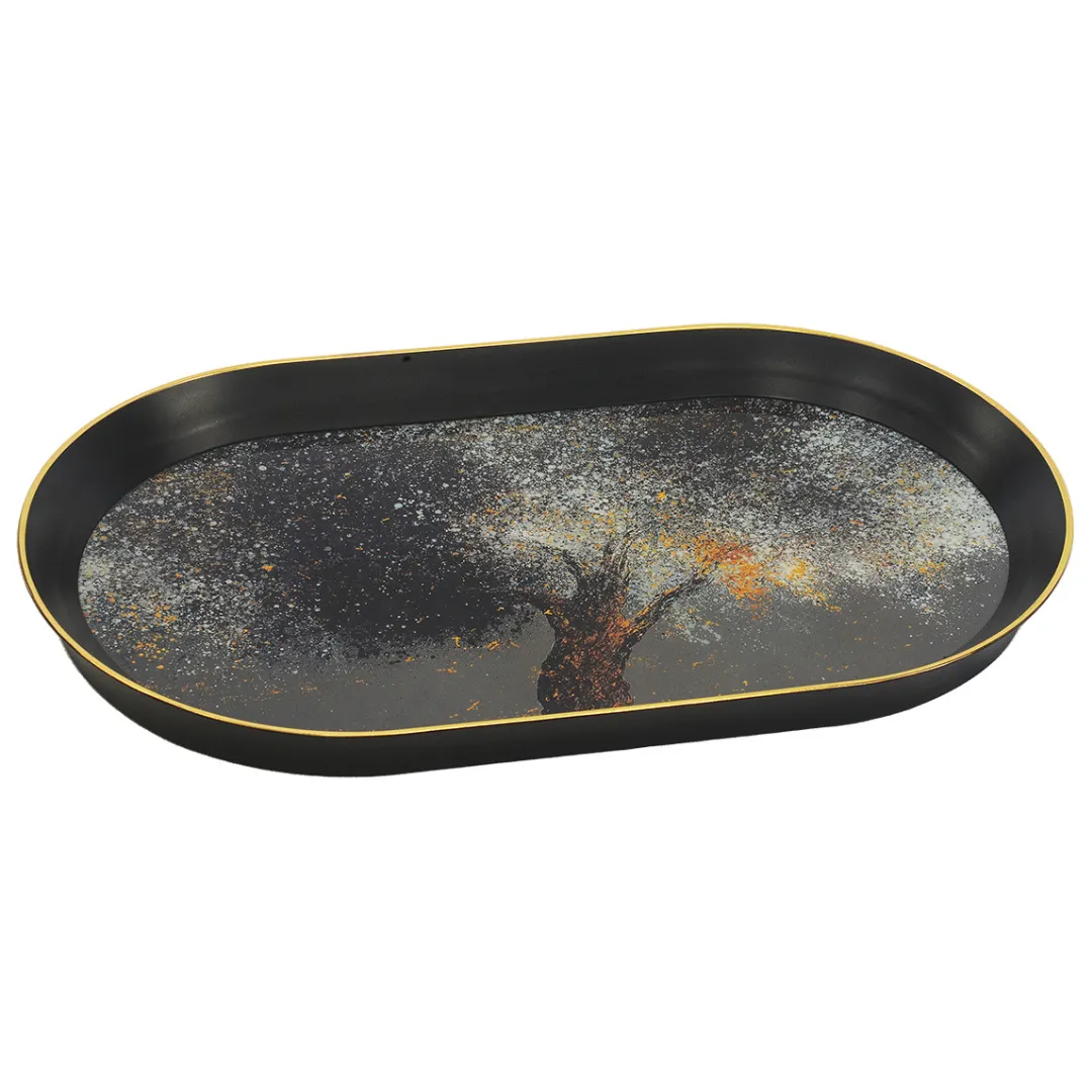 GLASS TRAY OVAL MOONLIGHT