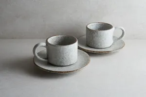 Grey Espresso Cup w Saucer