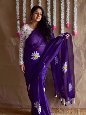 Gumaan - Mul cotton hand painted saree