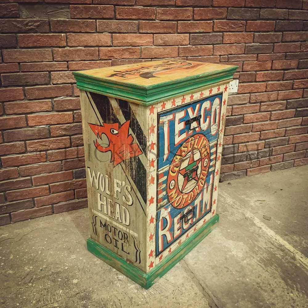 Handpainted Retro Industrial Drawchest