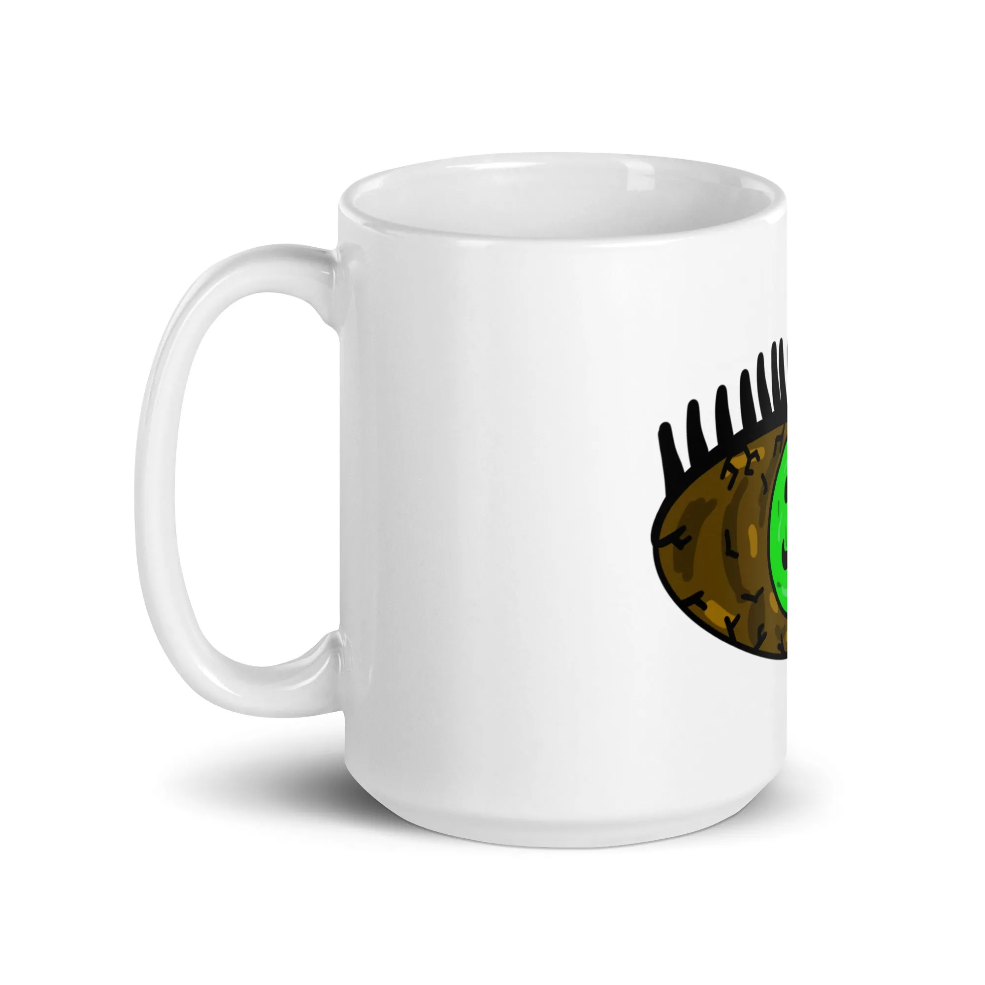 Indy’s Design Leaf Eye White glossy mug