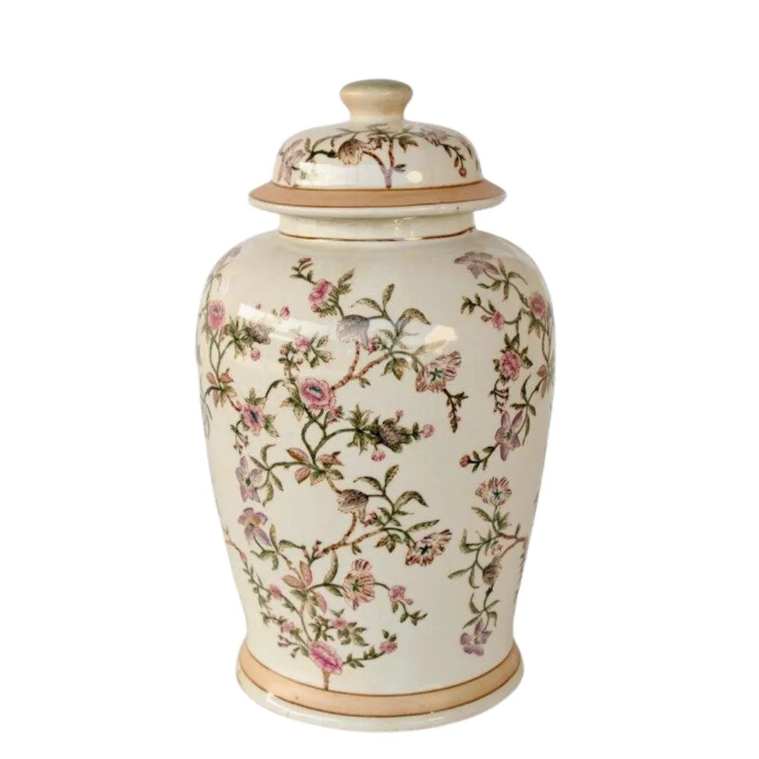 Large floral ginger jar42x23cm