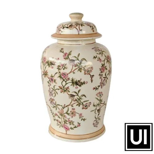 Large floral ginger jar42x23cm