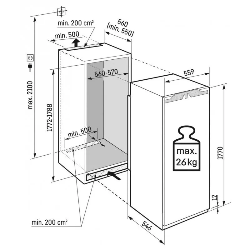 Liebherr Plus Fully integrated Fridgee with BioFresh | IRBD5120