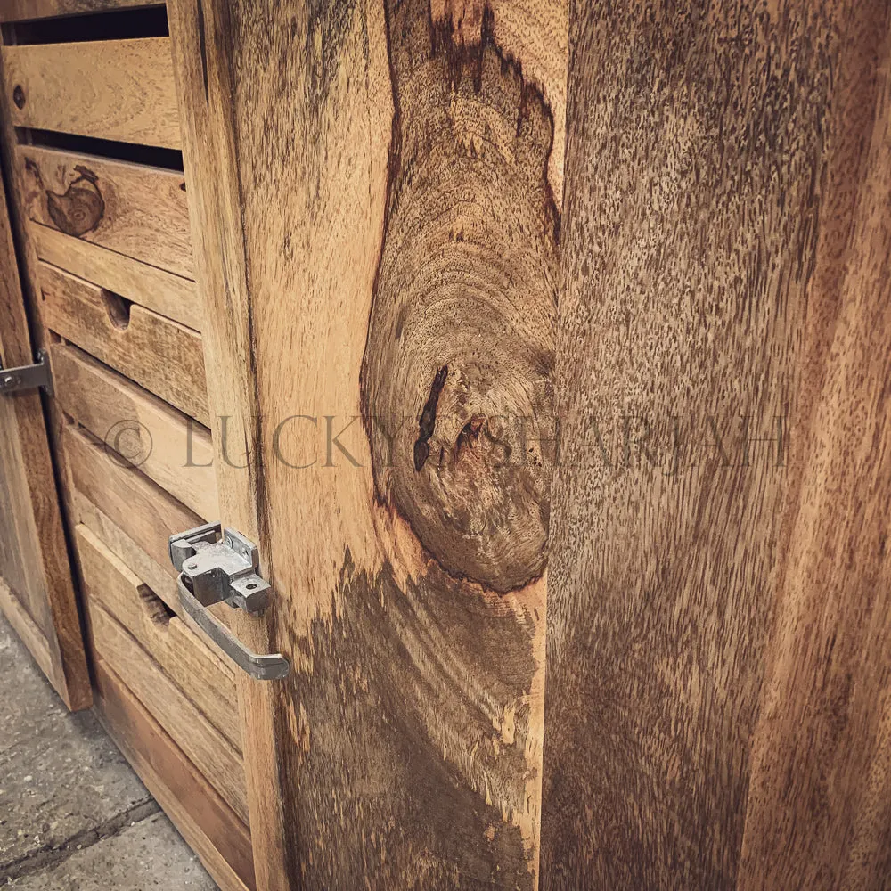 Mango wood fridge style handles sideboard