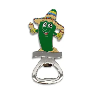 Mexican Gift Jalapeño Pepper Metal Bottle Opener Fridge Magnet