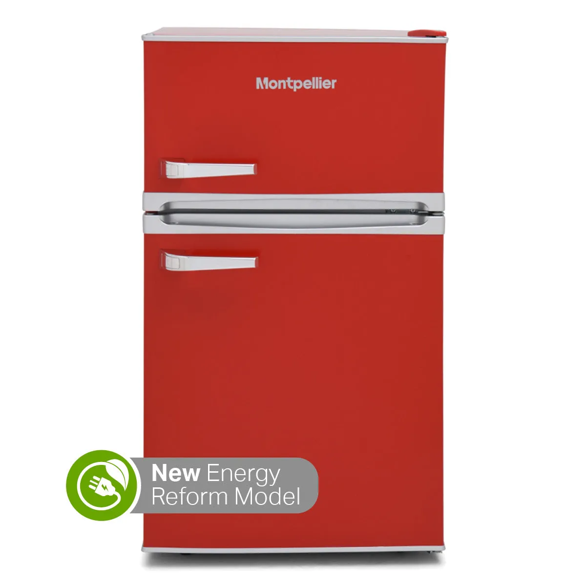 MONTPELLIER RED RETRO SYTLE UNDER COUNTER FRIDGE FREEZER MAB2035R