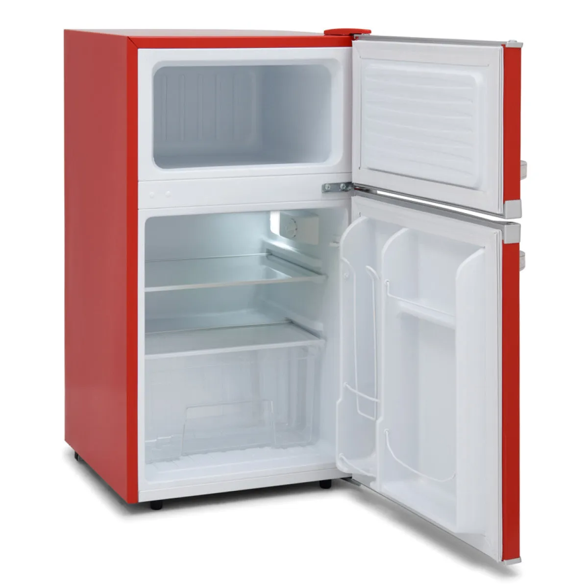 MONTPELLIER RED RETRO SYTLE UNDER COUNTER FRIDGE FREEZER MAB2035R