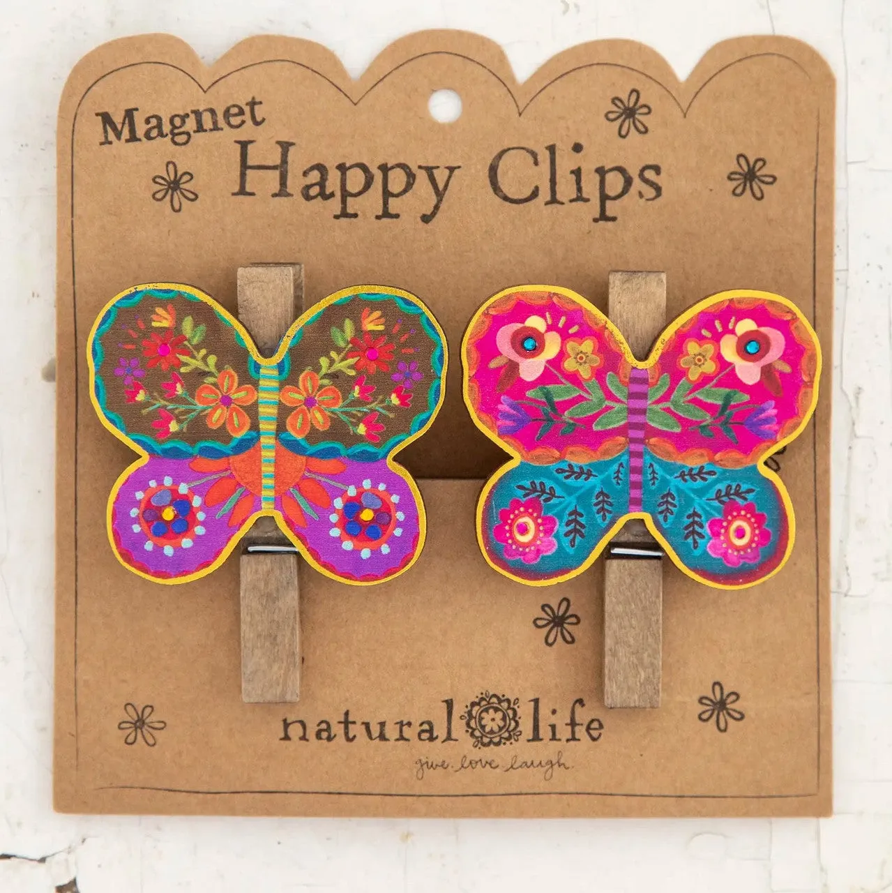 Natural Life Happy Magnet Clips - Butterfly