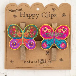 Natural Life Happy Magnet Clips - Butterfly