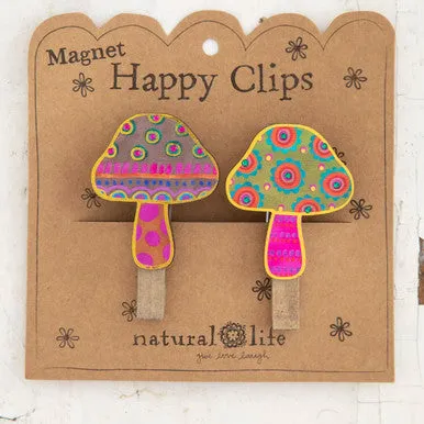 Natural Life Happy Magnet Clips - Mushroom