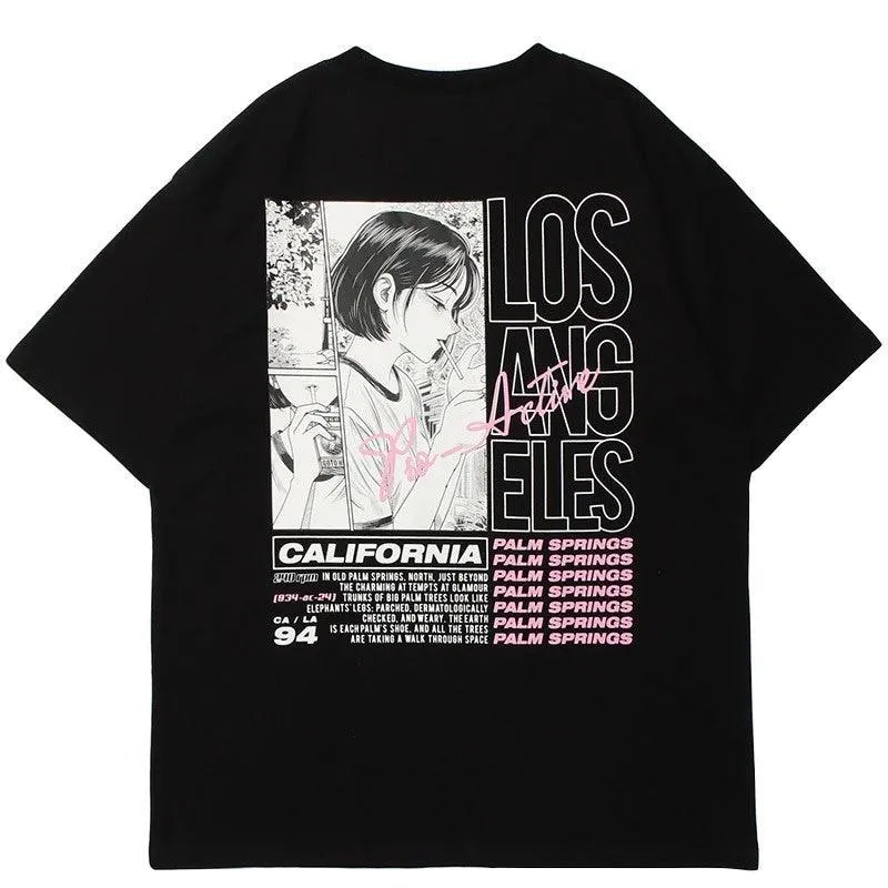 Palm Springs Anime Girl Tee