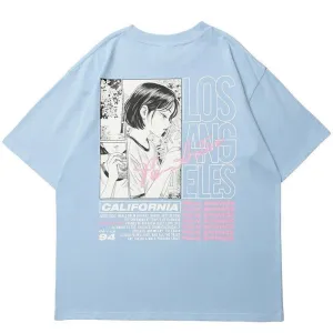 Palm Springs Anime Girl Tee