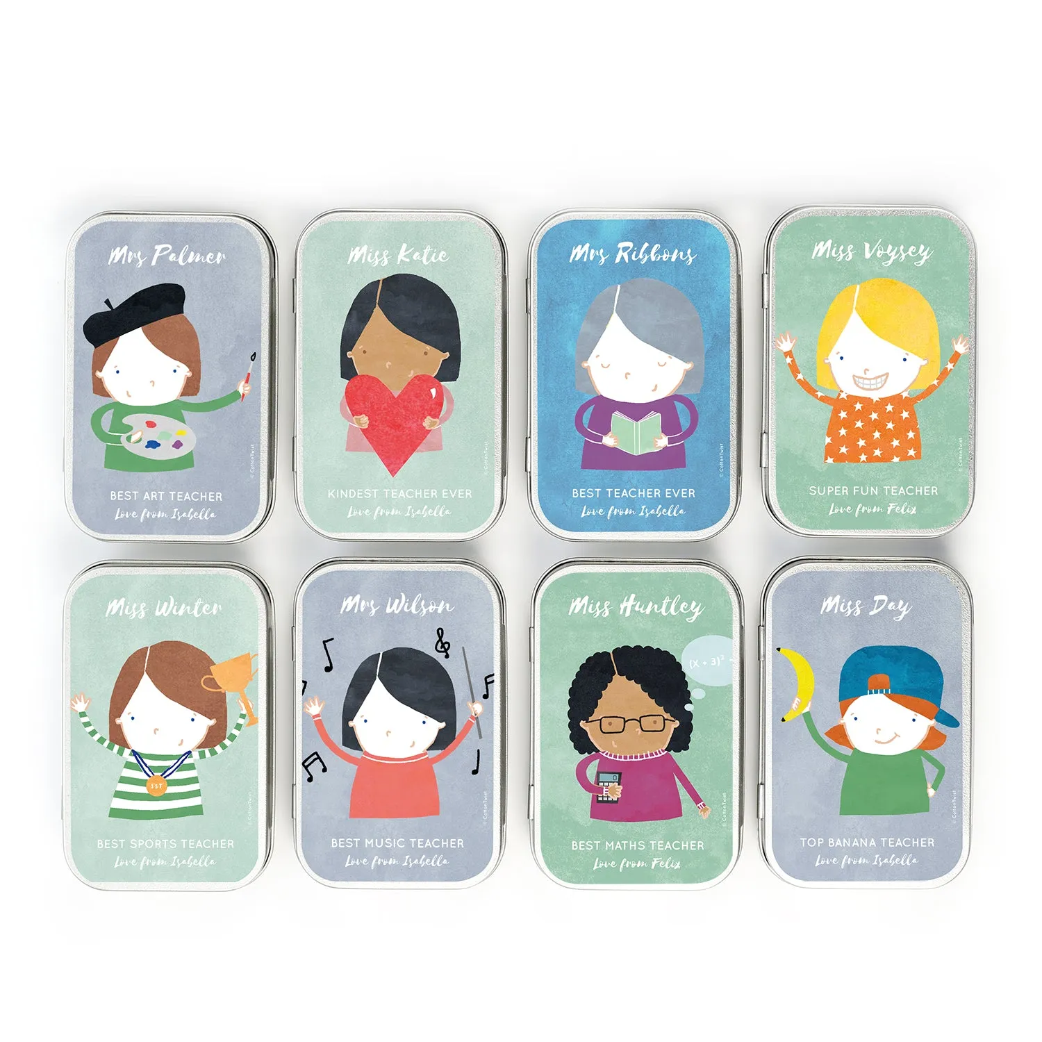 Personalised Character Teacher Keepsake Tin