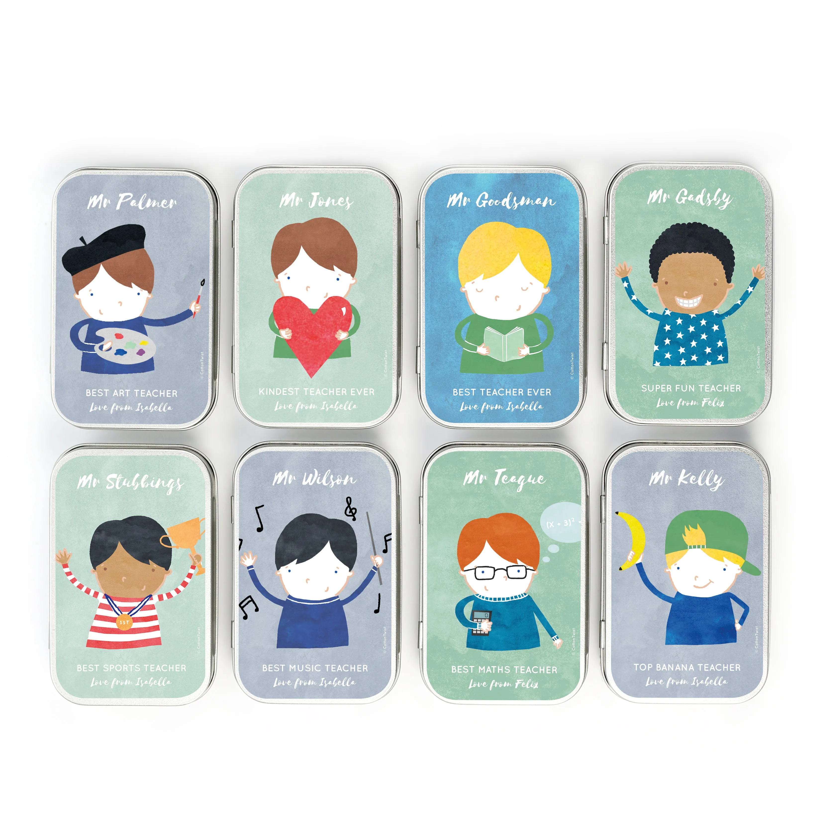 Personalised Character Teacher Keepsake Tin