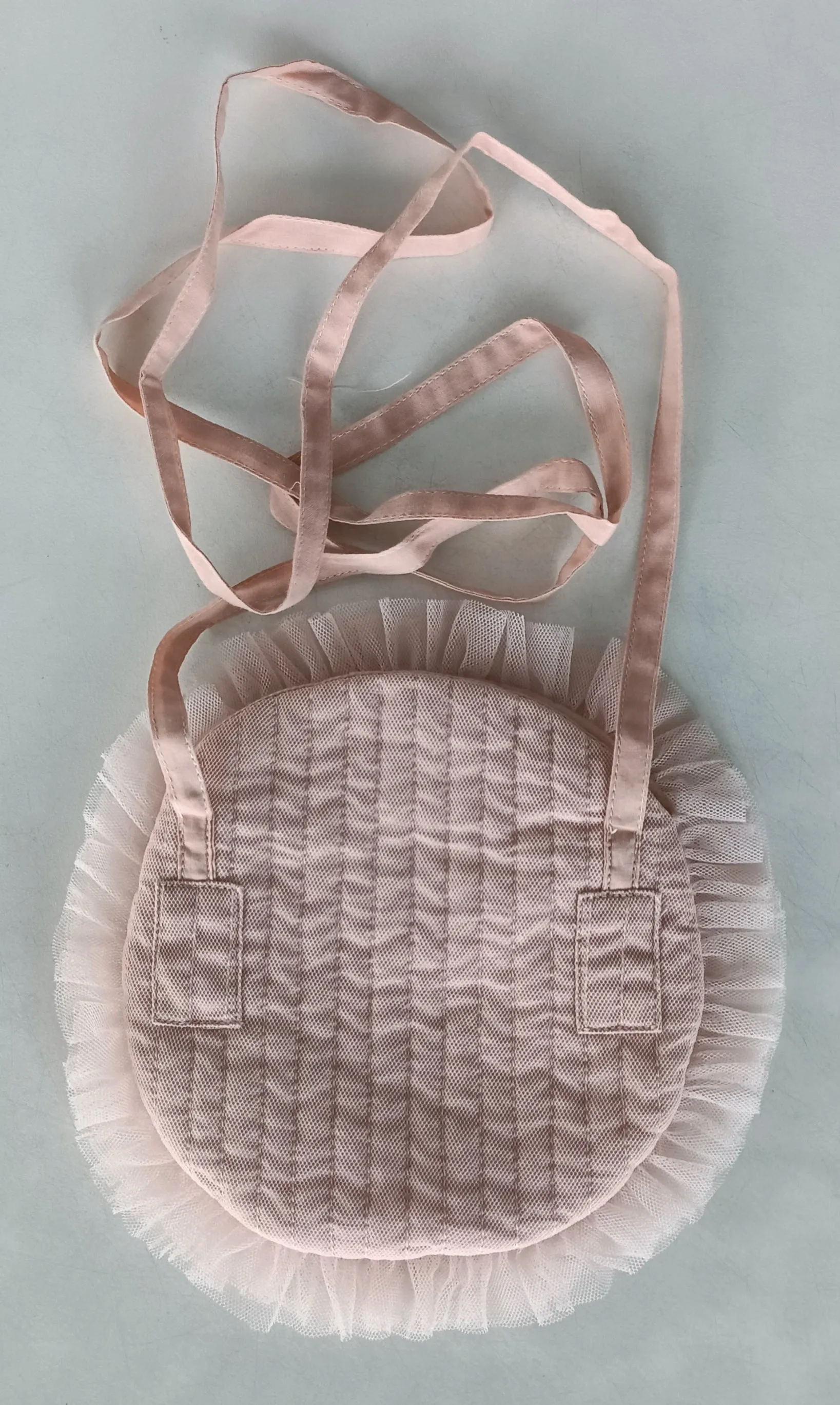 Pink Tulle Solid Color Quilted Ruffle Baby Purse