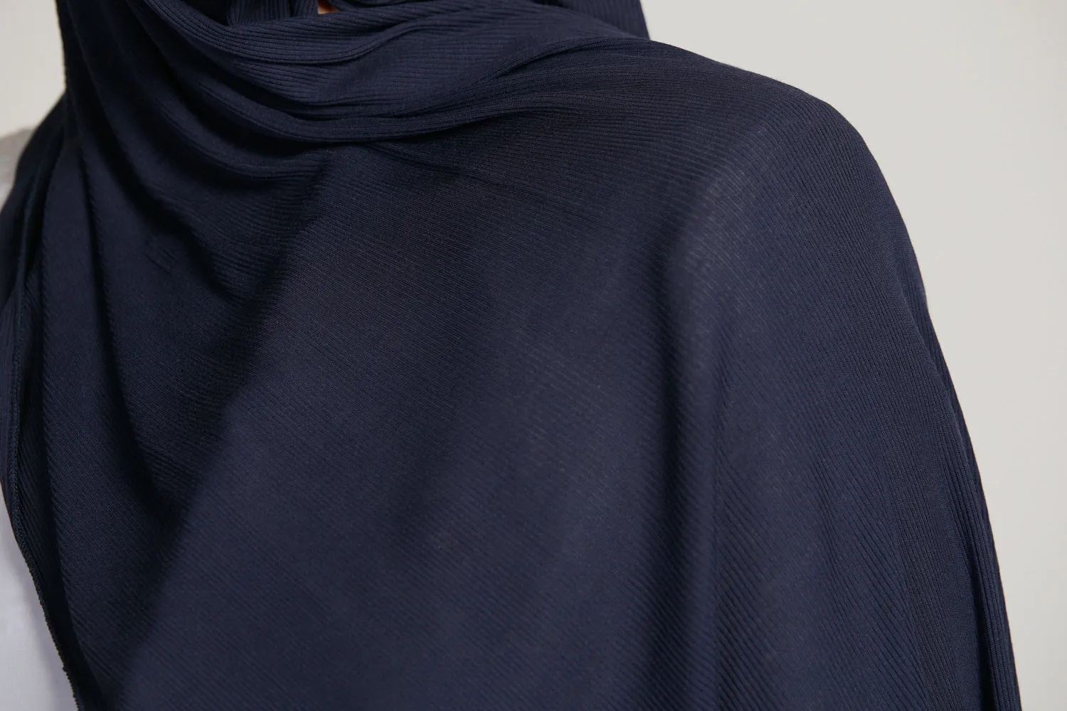 Premium Bamboo Ribbed Jersey Hijab - Navy