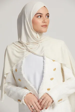 Premium Bamboo Ribbed Jersey Hijab - Off White